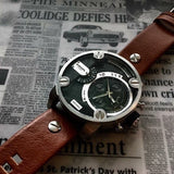 Buy Shop Diesel SBA Dual Time Black Dial Brown Leather Strap Watch For Men - DZ7264 USA Online