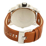 Buy Shop Diesel SBA Dual Time Black Dial Brown Leather Strap Watch For Men - DZ7264 USA Online