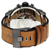 Buy Shop Diesel SBA Dual Time Chronograph White Dial Brown Leather Strap Watch For Men - DZ7269 USA Online