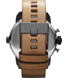Buy Shop Diesel SBA Dual Time Chronograph White Dial Brown Leather Strap Watch For Men - DZ7269 USA Online