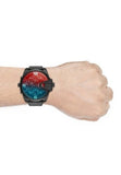 Buy Shop Diesel Uber Chief Chronograph Red Dial Black Steel Strap Watch For Men - DZ7373 USA Online