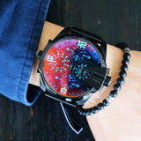 Buy Shop Diesel Uber Chief Chronograph Red Dial Black Steel Strap Watch For Men - DZ7373 USA Online