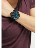 Buy Shop Diesel Uber Chief Chronograph Red Dial Black Steel Strap Watch For Men - DZ7373 USA Online