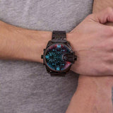 Buy Shop Diesel Uber Chief Chronograph Red Dial Black Steel Strap Watch For Men - DZ7373 USA Online