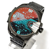 Buy Shop Diesel Uber Chief Chronograph Red Dial Black Steel Strap Watch For Men - DZ7373 USA Online