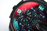 Buy Shop Diesel Uber Chief Chronograph Red Dial Black Steel Strap Watch For Men - DZ7373 USA Online