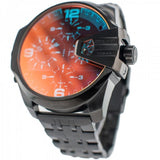 Buy Shop Diesel Uber Chief Chronograph Red Dial Black Steel Strap Watch For Men - DZ7373 USA Online
