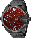 Buy Shop Diesel Uber Chief Chronograph Red Dial Black Steel Strap Watch For Men - DZ7373 USA Online