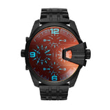 Buy Shop Diesel Uber Chief Chronograph Red Dial Black Steel Strap Watch For Men - DZ7373 USA Online