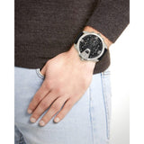 Buy Shop Diesel Uber Chief Oversized 4 Time Black Dial Leather Strap Watch For Men - DZ7376 USA Online