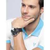 Buy Shop Diesel Uber Chief Oversized 4 Time Black Dial Leather Strap Watch For Men - DZ7376 USA Online