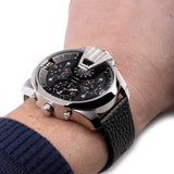 Buy Shop Diesel Uber Chief Oversized 4 Time Black Dial Leather Strap Watch For Men - DZ7376 USA Online