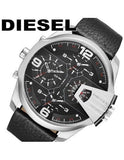 Buy Shop Diesel Uber Chief Oversized 4 Time Black Dial Leather Strap Watch For Men - DZ7376 USA Online