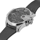 Buy Shop Diesel Uber Chief Oversized 4 Time Black Dial Leather Strap Watch For Men - DZ7376 USA Online