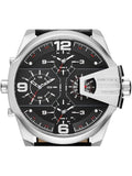 Buy Shop Diesel Uber Chief Oversized 4 Time Black Dial Leather Strap Watch For Men - DZ7376 USA Online
