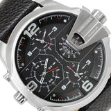 Buy Shop Diesel Uber Chief Oversized 4 Time Black Dial Leather Strap Watch For Men - DZ7376 USA Online