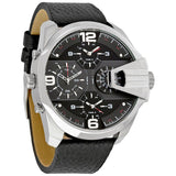 Buy Shop Diesel Uber Chief Oversized 4 Time Black Dial Leather Strap Watch For Men - DZ7376 USA Online
