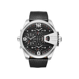 Buy Shop Diesel Uber Chief Oversized 4 Time Black Dial Leather Strap Watch For Men - DZ7376 USA Online