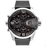 Buy Shop Diesel Uber Chief Oversized 4 Time Black Dial Leather Strap Watch For Men - DZ7376 USA Online
