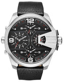 Buy Shop Diesel Uber Chief Oversized 4 Time Black Dial Leather Strap Watch For Men - DZ7376 USA Online