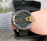 Buy Shop Diesel Uber Chief Two Hand Black Dial Black Leather Strap Watch For Men - DZ7377 USA Online
