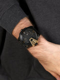 Buy Shop Diesel Uber Chief Two Hand Black Dial Black Leather Strap Watch For Men - DZ7377 USA Online