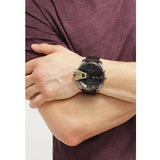 Buy Shop Diesel Uber Chief Two Hand Black Dial Black Leather Strap Watch For Men - DZ7377 USA Online