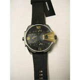 Buy Shop Diesel Uber Chief Two Hand Black Dial Black Leather Strap Watch For Men - DZ7377 USA Online