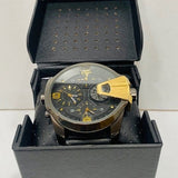 Buy Shop Diesel Uber Chief Two Hand Black Dial Black Leather Strap Watch For Men - DZ7377 USA Online
