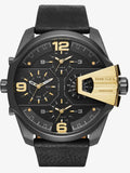 Buy Shop Diesel Uber Chief Two Hand Black Dial Black Leather Strap Watch For Men - DZ7377 USA Online