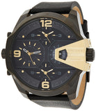 Buy Shop Diesel Uber Chief Two Hand Black Dial Black Leather Strap Watch For Men - DZ7377 USA Online