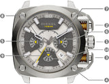Buy Shop Diesel BAMF Chronograph Beige Dial Brown Leather Strap Watch For Men - DZ7343 USA Online