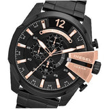Buy Shop Diesel Mega Chief Chronograph Black Dial Black Steel Strap Watch For Men - DZ4309 USA Online