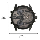 Diesel Mr. Daddy 2.0 Chronograph Grey Dial Brown Leather Strap Watch For Men - DZ7406