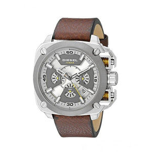 Buy Shop Diesel BAMF Chronograph Beige Dial Brown Leather Strap Watch For Men - DZ7343 USA Online