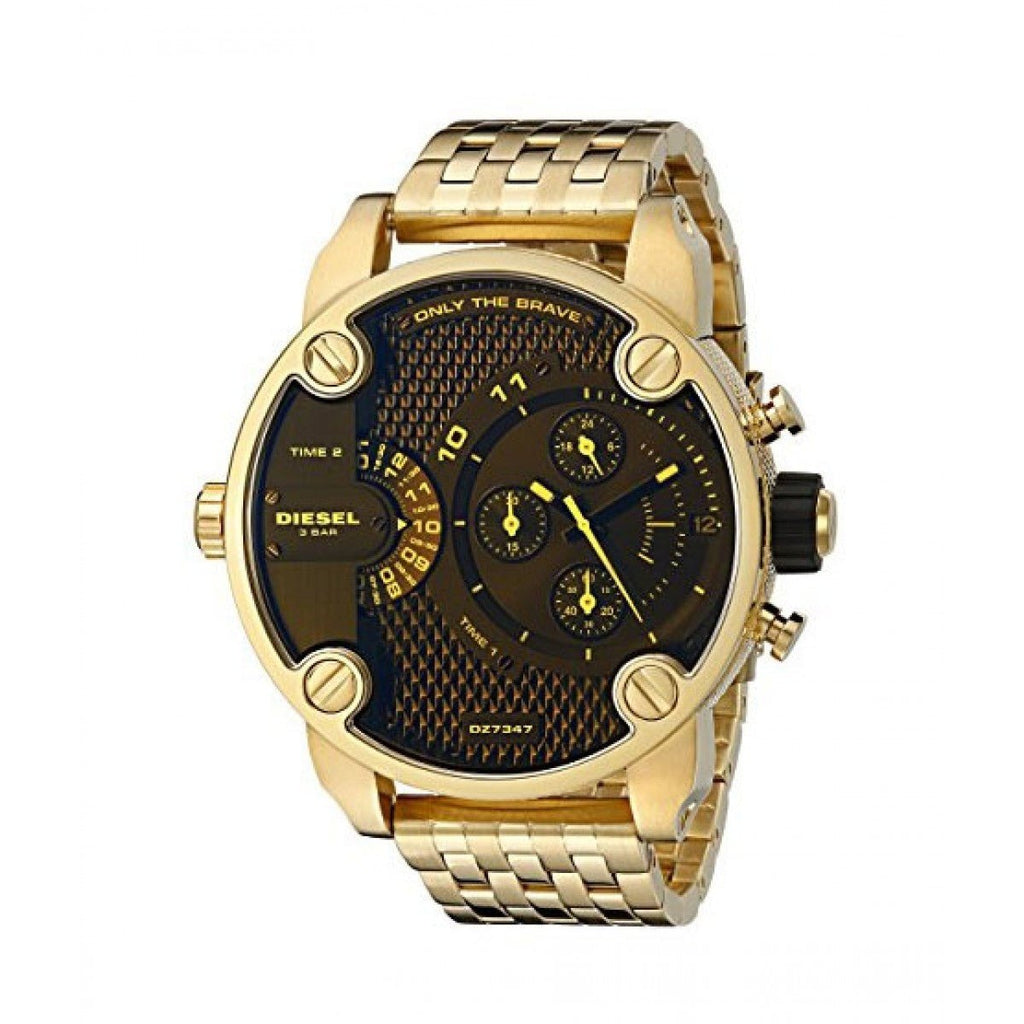 Buy Shop Diesel Mr Daddy Blue Dial Gold Steel Strap Watch For Men - DZ7347 USA Online