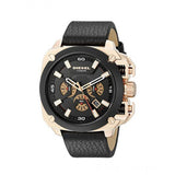Buy Shop Diesel BAMF Chronograph Black Dial Black Leather Strap Watch For Men - DZ7346 USA Online