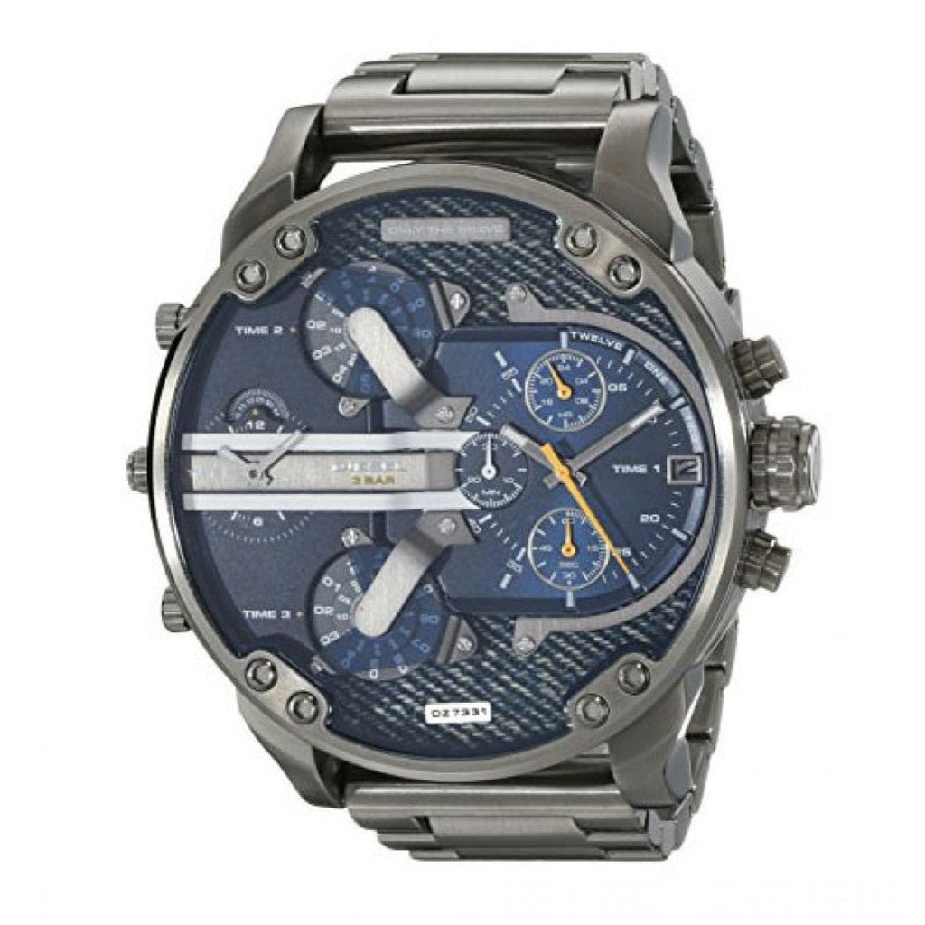 Buy Shop Diesel Big Daddy 2.0 Chronograph Blue Dial Grey Steel Strap Watch For Men - DZ7331 USA Online