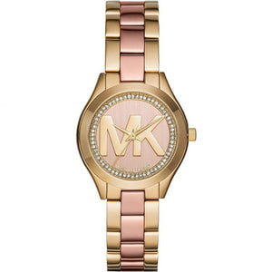 Buy Shop Michael Kors Mini Slim Runway Rose Gold Dial Two Tone Steel Strap Watch for Women - MK3650 USA Online