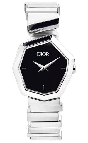 Buy Shop Dior Gem Dior Black Mother of Pearl Dial Silver Steel Strap Watch for Women - CD18111X1005 USA Online