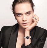 Buy Shop Dior Gem Dior Mother of Pearl Diamonds Black Dial Silver Steel Strap Watch for Women - CD18111X1058 USA Online