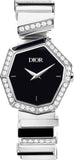 Buy Shop Dior Gem Dior Mother of Pearl Diamonds Black Dial Silver Steel Strap Watch for Women - CD18111X1058 USA Online