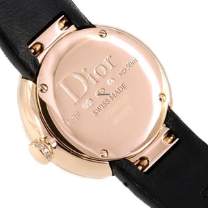 Buy Shop Dior La D De Diamonds Black Dial Black Leather Strap Watch for Women - CD047170A005 0000 USA Online