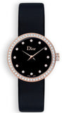 Buy Shop Dior La D De Diamonds Black Dial Black Leather Strap Watch for Women - CD047170A005 0000 USA Online