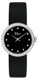 Buy Shop Dior La D De Dior Diamonds Black and Blue Dial Black Leather Strap Watch for Women - CD047111A004 0000 USA Online