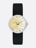 Buy Shop Dior La D De Dior Dior Rose Céleste Diamonds Mother of Pearl Dial Black Leather Strap Watch for Women - CD04711X1001 0000 USA Online