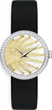 Buy Shop Dior La D De Dior Dior Rose Céleste Diamonds Mother of Pearl Dial Black Leather Strap Watch for Women - CD04711X1001 0000 USA Online