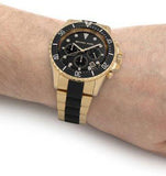 Buy Shop Michael Kors Everest Chronograph Black Dial Two Tone Steel Strap Watch For Men - MK8979 USA Online