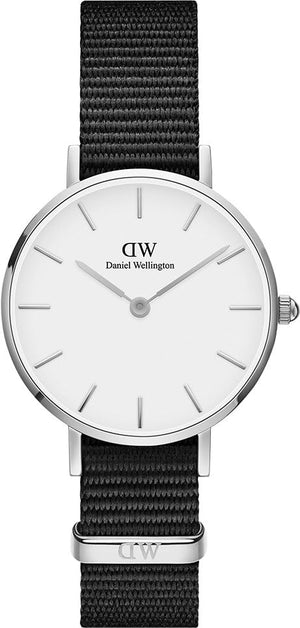 Buy Shop Daniel Wellington Classic Petite Cornwall White Dial Black Nylon Strap Watch For Women - DW00100252 USA Online
