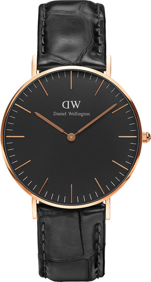 Buy Shop Daniel Wellington Classic Reading Black Dial Black Leather Strap Watch For Women - DW00100141 USA Online
